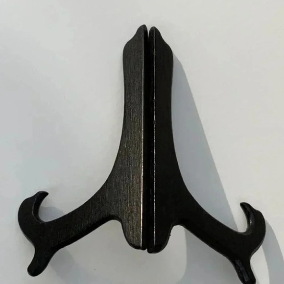 2/$30 Painted Wooden Plate Stand Brass Hinges - Picture 4 of 9